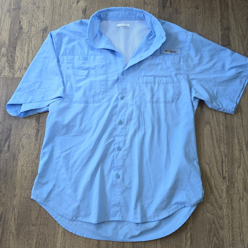 Columbia Blue Casual Button Down Shirt